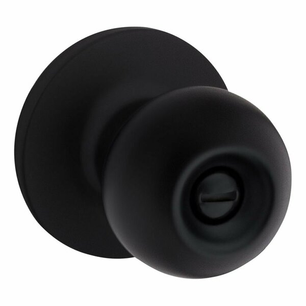 Safelock Regina Knob Privacy Lock with RCAL Latch and RCS Strike Matte Black Finish SK3000RG-514